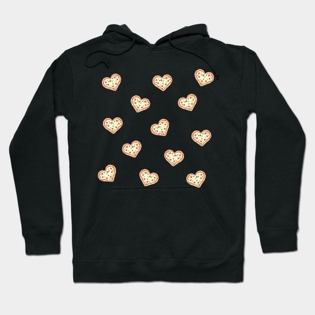 Pizza Heart Pattern Hoodie by Wandering Octopus Designs